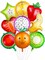 18 Pics Fruit Balloons, Fruit Party Decorations with Ribbon and Straw, Fruit Aluminum Foil Balloons Tutti Frutti Party Decorations Tropical Fruit